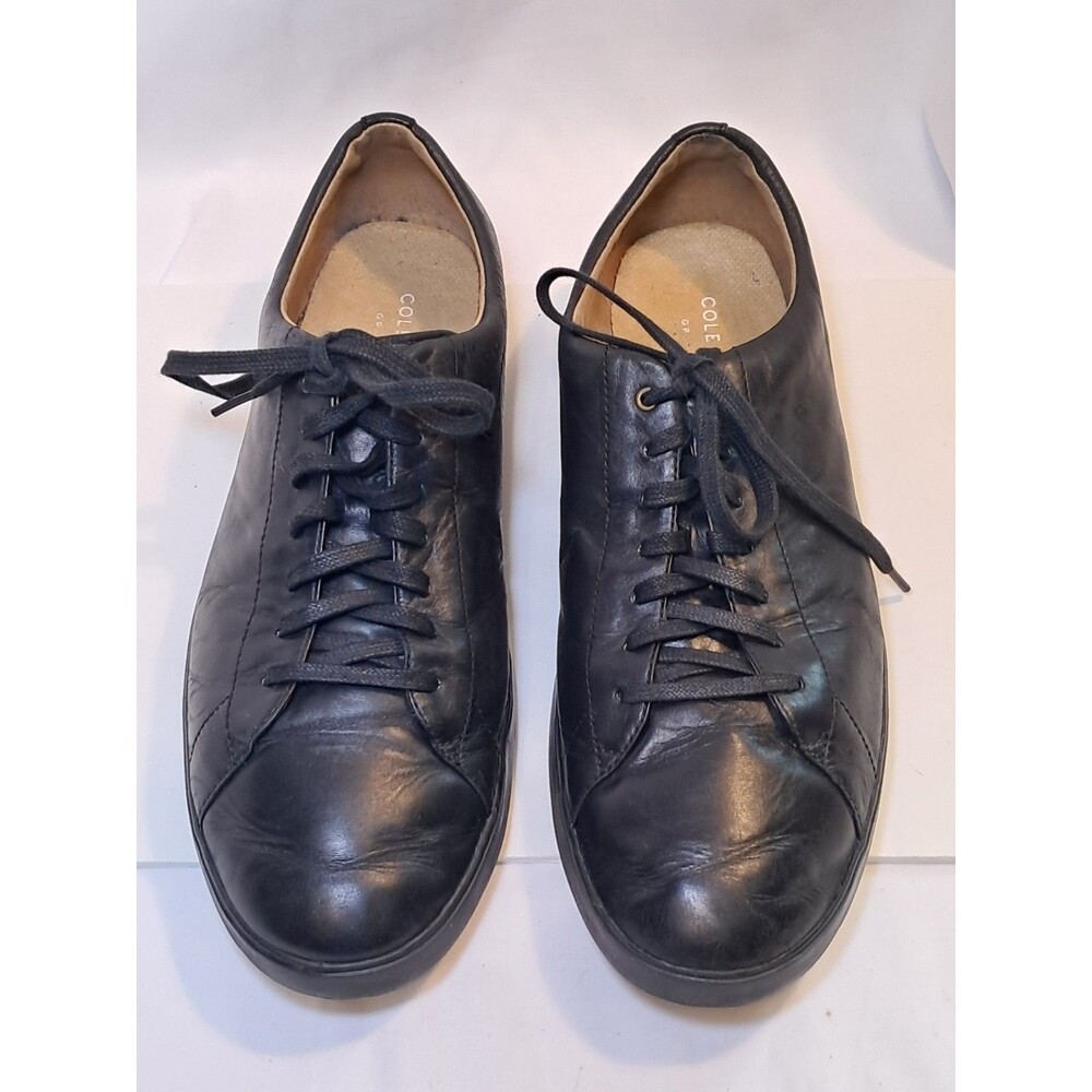 Cole Haan Grand Crosscourt II OS Leather Lace Up Sneakers Black C26655 Size 12M